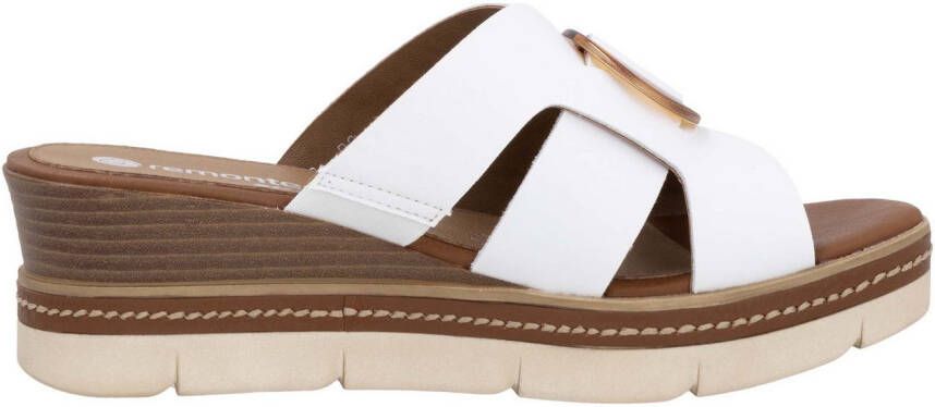 Remonte Slippers wig hak zomerschoen instapschoen met mooie decoratieve gesp