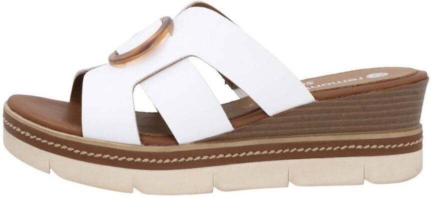Remonte Slippers wig hak zomerschoen instapschoen met mooie decoratieve gesp