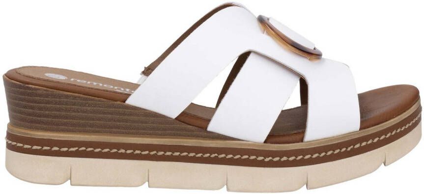 Remonte Slippers wig hak zomerschoen instapschoen met mooie decoratieve gesp
