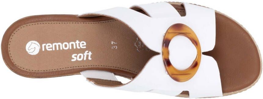 Remonte Slippers wig hak zomerschoen instapschoen met mooie decoratieve gesp