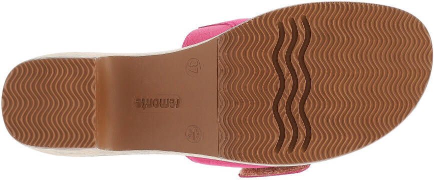 Remonte Slippers ELLE-Collection blokhak zomerschoen slippers decoratieve gesp elle-collectie