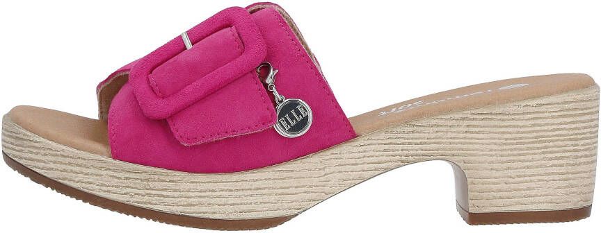 Remonte Slippers ELLE-Collection blokhak zomerschoen slippers decoratieve gesp elle-collectie