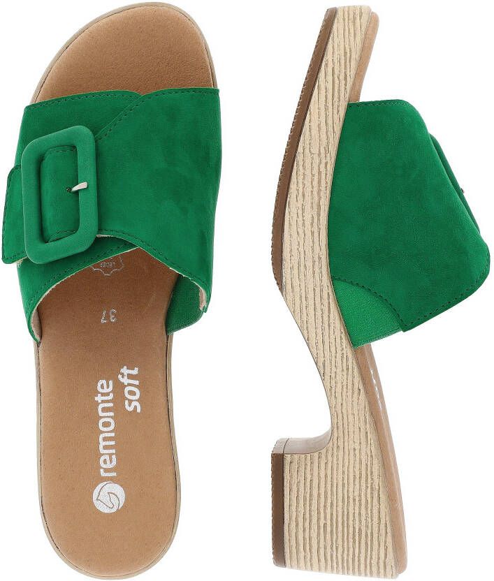 Remonte Slippers ELLE-Collection blokhak zomerschoen slippers decoratieve gesp elle-collectie