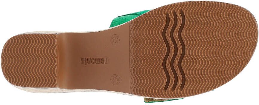 Remonte Slippers ELLE-Collection blokhak zomerschoen slippers decoratieve gesp elle-collectie