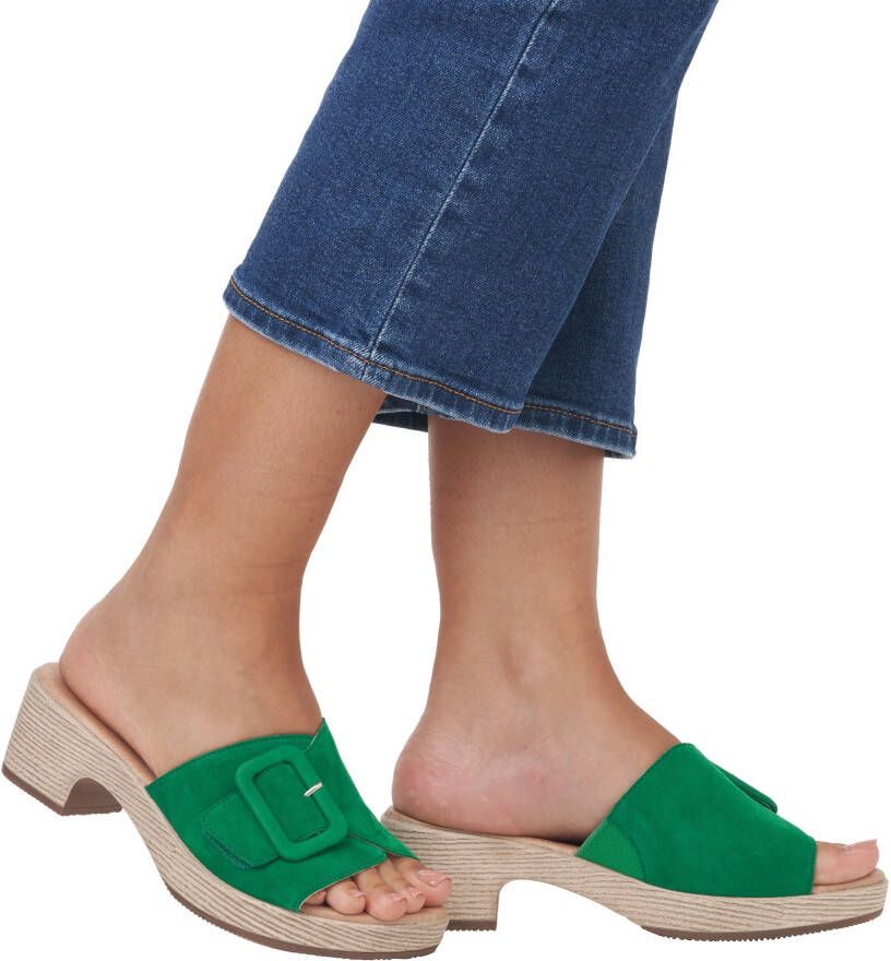 Remonte Slippers ELLE-Collection blokhak zomerschoen slippers decoratieve gesp elle-collectie