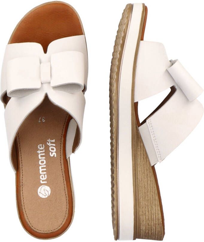 Remonte Slippers wedge heel summer shoe slippers with beautiful decorative bow