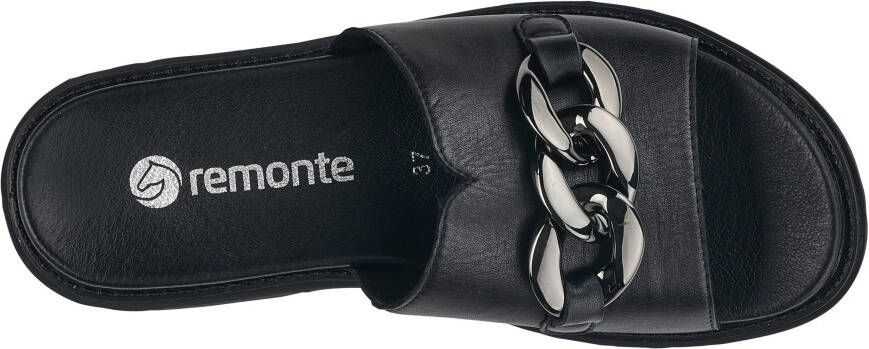 Remonte Slippers blokhak zomerschoen slippers met trendy decoratieve ketting