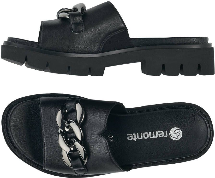 Remonte Slippers blokhak zomerschoen slippers met trendy decoratieve ketting