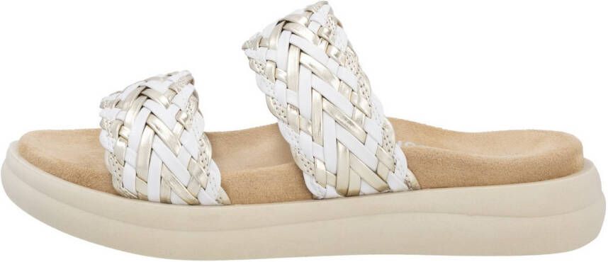 Remonte Slippers plateau comfort schoen zomerschoen met riempjes in vlechtlook