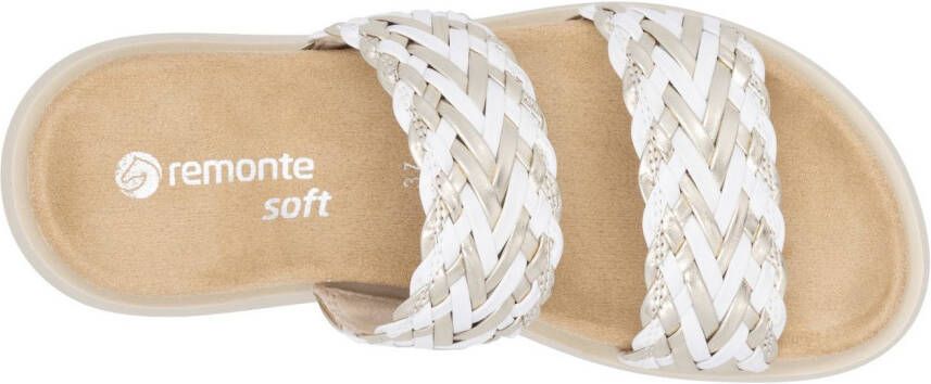 Remonte Slippers plateau comfort schoen zomerschoen met riempjes in vlechtlook