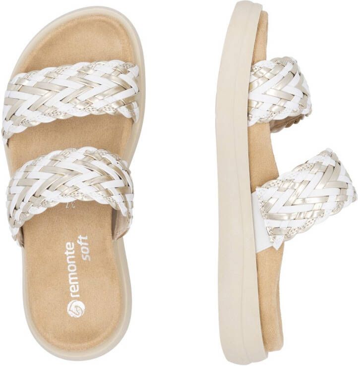 Remonte Slippers plateau comfort schoen zomerschoen met riempjes in vlechtlook