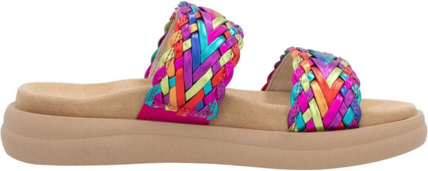 Remonte Slippers plateau comfort schoen zomerschoen met riempjes in vlechtlook