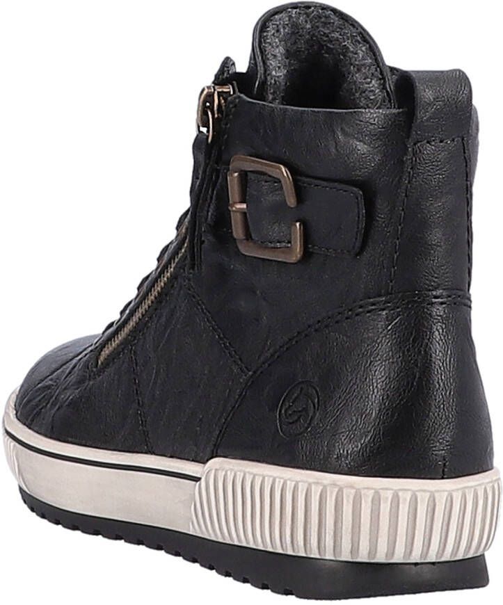 Remonte Plateausneakers vrijetijdsschoen high-top sneaker veterschoen met trendy siergesp