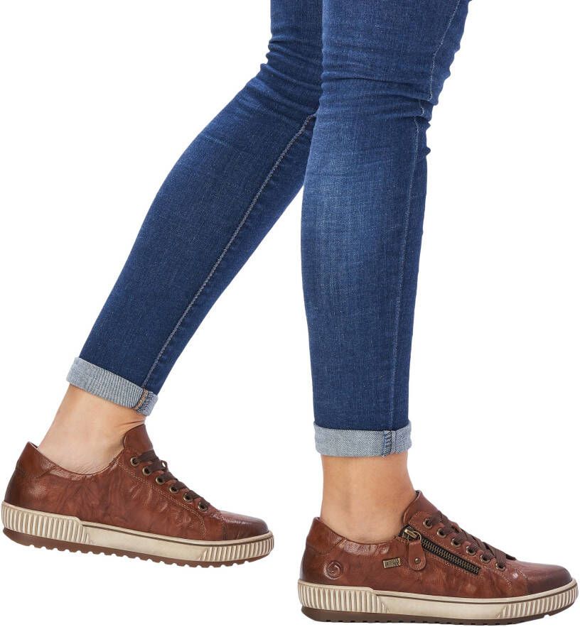 Remonte Plateausneakers vrijetijdsschoen halfschoen veterschoen met buitenrits