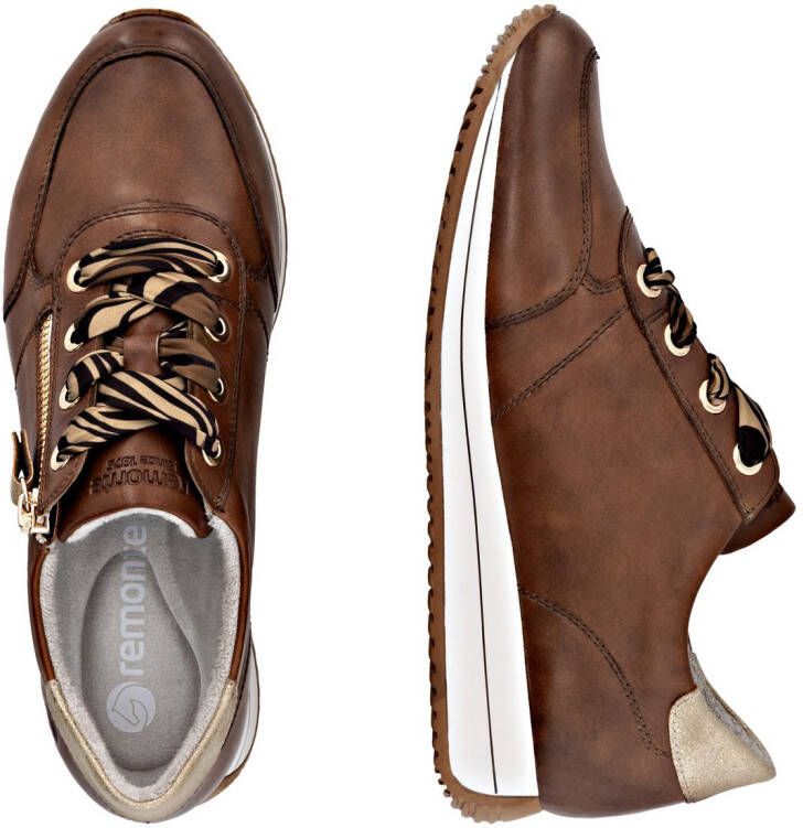 Remonte Sneakers met sleehak Veterschoenen lage schoen vrijetijdsschoen met zijrits