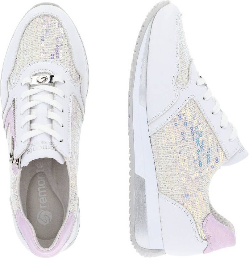 Remonte Sneakers met sleehak met modieuze contrastafwerking vrijetijdsschoen lage schoen veterschoen