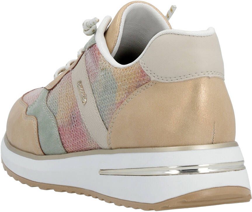Remonte Sneakers met sleehak met trendy contrastbeslag vrijetijdsschoen lage schoen veterschoen