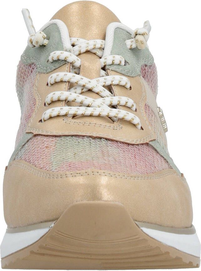 Remonte Sneakers met sleehak met trendy contrastbeslag vrijetijdsschoen lage schoen veterschoen