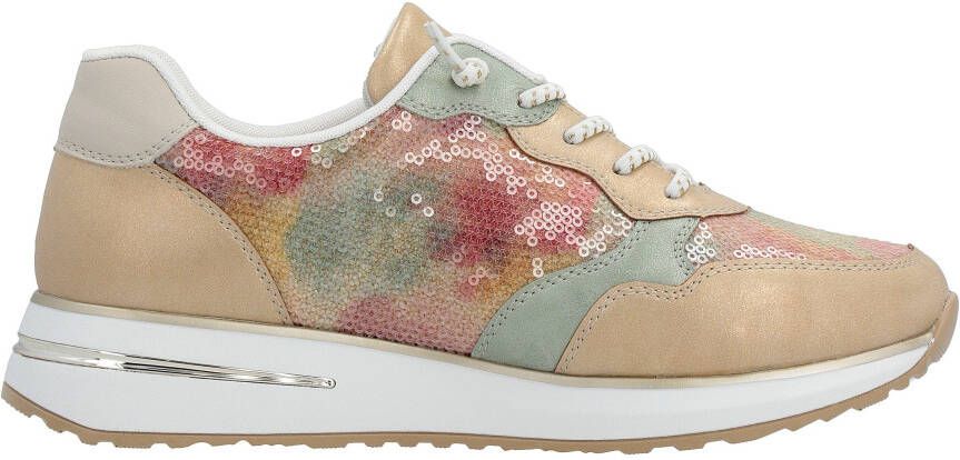 Remonte Sneakers met sleehak met trendy contrastbeslag vrijetijdsschoen lage schoen veterschoen