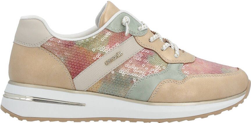 Remonte Sneakers met sleehak met trendy contrastbeslag vrijetijdsschoen lage schoen veterschoen