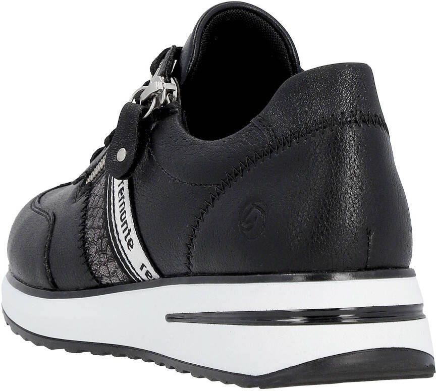 Remonte Sneakers met sleehak met zijrits vrijetijdsschoen lage schoen veterschoen