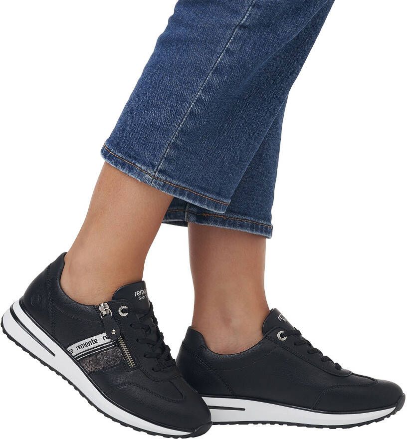 Remonte Sneakers met sleehak met zijrits vrijetijdsschoen lage schoen veterschoen