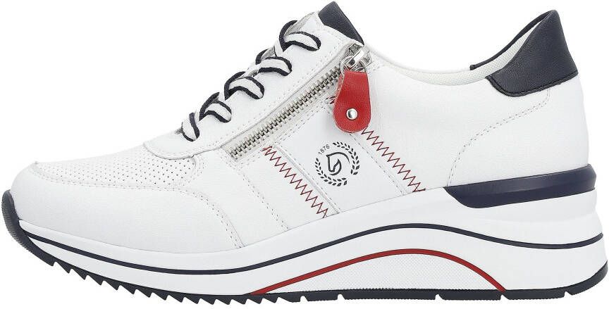 Remonte Sneakers met sleehak vrijetijdsschoen lage schoen veterschoen met metallic contrastaccenten - Foto 5