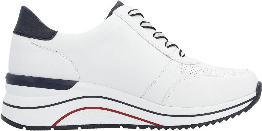 Remonte Sneakers met sleehak vrijetijdsschoen lage schoen veterschoen met metallic contrastaccenten - Foto 6