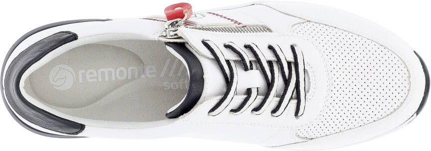 Remonte Sneakers met sleehak vrijetijdsschoen lage schoen veterschoen met metallic contrastaccenten - Foto 7