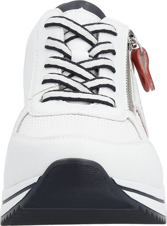 Remonte Sneakers met sleehak vrijetijdsschoen lage schoen veterschoen met metallic contrastaccenten - Foto 8