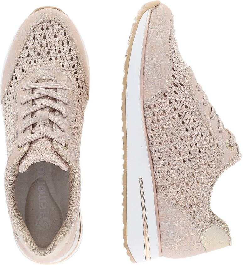 Remonte Sneakers met sleehak met zomers gaatjespatroon vrijetijdsschoen lage schoen veterschoen