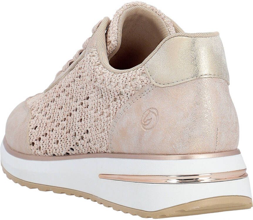 Remonte Sneakers met sleehak met zomers gaatjespatroon vrijetijdsschoen lage schoen veterschoen