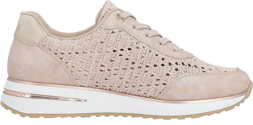 Remonte Sneakers met sleehak met zomers gaatjespatroon vrijetijdsschoen lage schoen veterschoen