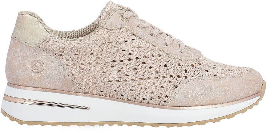 Remonte Sneakers met sleehak met zomers gaatjespatroon vrijetijdsschoen lage schoen veterschoen