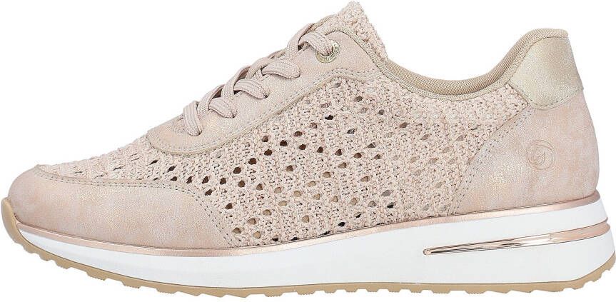 Remonte Sneakers met sleehak met zomers gaatjespatroon vrijetijdsschoen lage schoen veterschoen