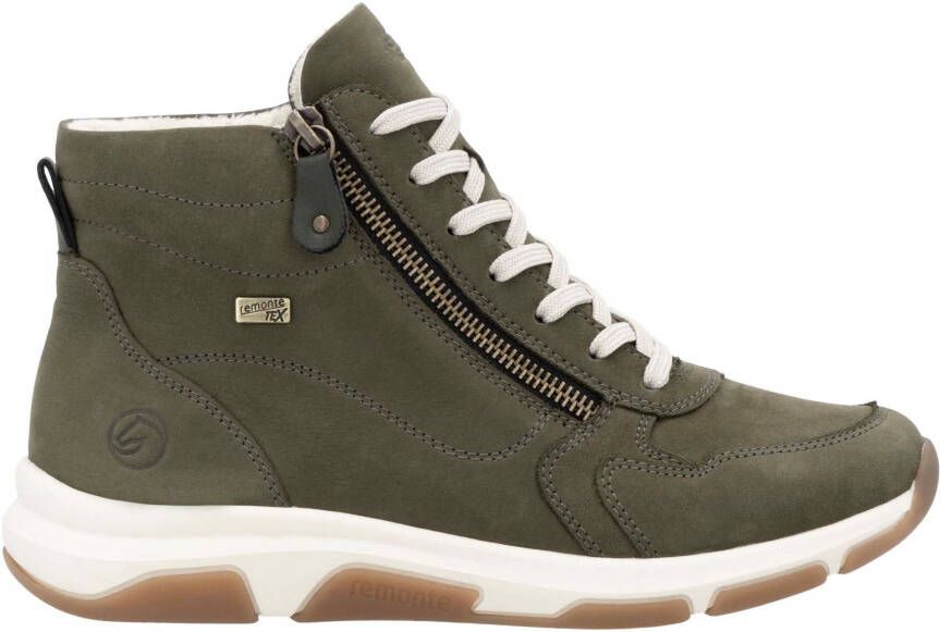 Remonte Sneakers met sleehak high-top sneaker veterschoen vrijetijdsschoen met buitenrits