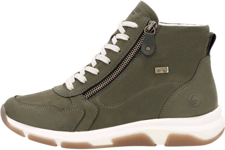 Remonte Sneakers met sleehak high-top sneaker veterschoen vrijetijdsschoen met buitenrits