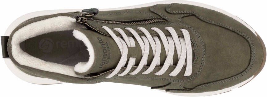 Remonte Sneakers met sleehak high-top sneaker veterschoen vrijetijdsschoen met buitenrits