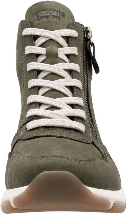 Remonte Sneakers met sleehak high-top sneaker veterschoen vrijetijdsschoen met buitenrits
