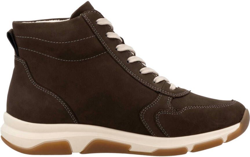 Remonte Sneakers met sleehak high-top sneaker veterschoen vrijetijdsschoen met buitenrits