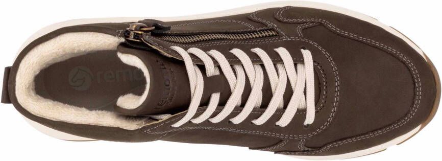 Remonte Sneakers met sleehak high-top sneaker veterschoen vrijetijdsschoen met buitenrits