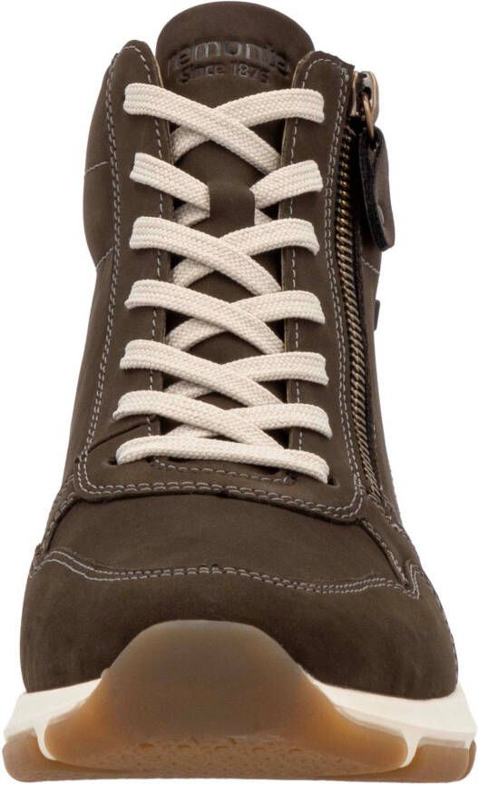 Remonte Sneakers met sleehak high-top sneaker veterschoen vrijetijdsschoen met buitenrits