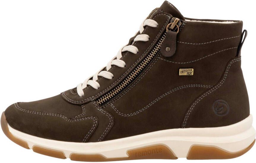 Remonte Sneakers met sleehak high-top sneaker veterschoen vrijetijdsschoen met buitenrits
