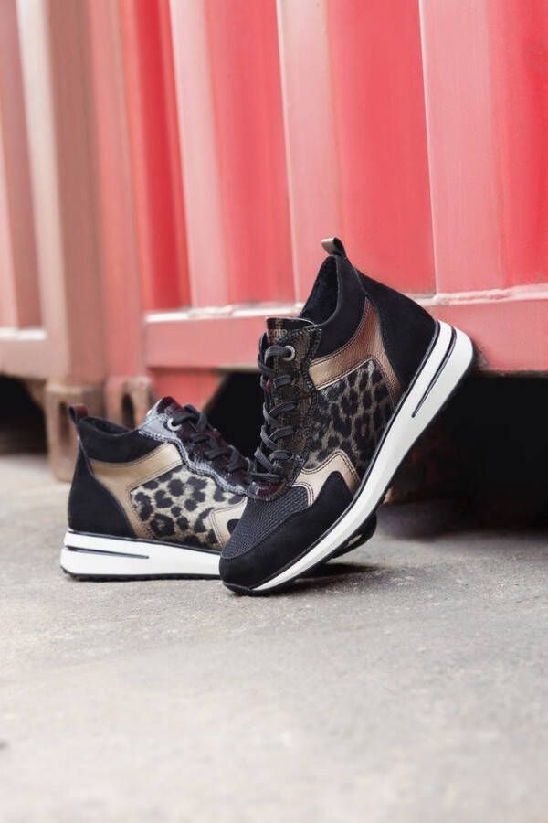 Remonte Sneakers met sleehak vrijetijdsschoen high-top sneaker veterschoen binnenrits