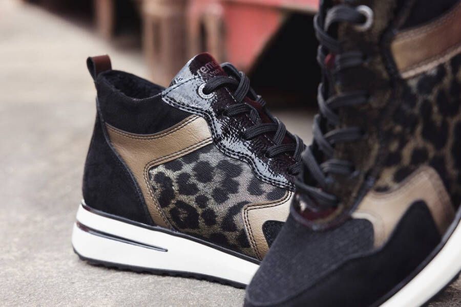 Remonte Sneakers met sleehak vrijetijdsschoen high-top sneaker veterschoen binnenrits