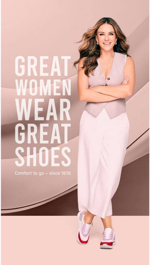 Remonte Sneakers met sleehak Elisabeth Hurley-Collection vrijetijdsschoen lage schoen veterschoen met uitneembare zachte inlegzool