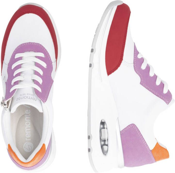 Remonte Sneakers met sleehak Elisabeth Hurley-Collection vrijetijdsschoen lage schoen veterschoen met uitneembare zachte inlegzool