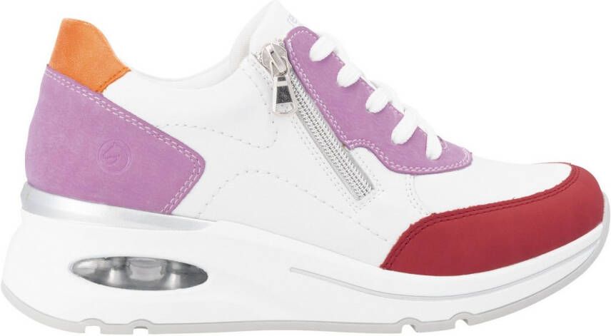 Remonte Sneakers met sleehak Elisabeth Hurley-Collection vrijetijdsschoen lage schoen veterschoen met uitneembare zachte inlegzool