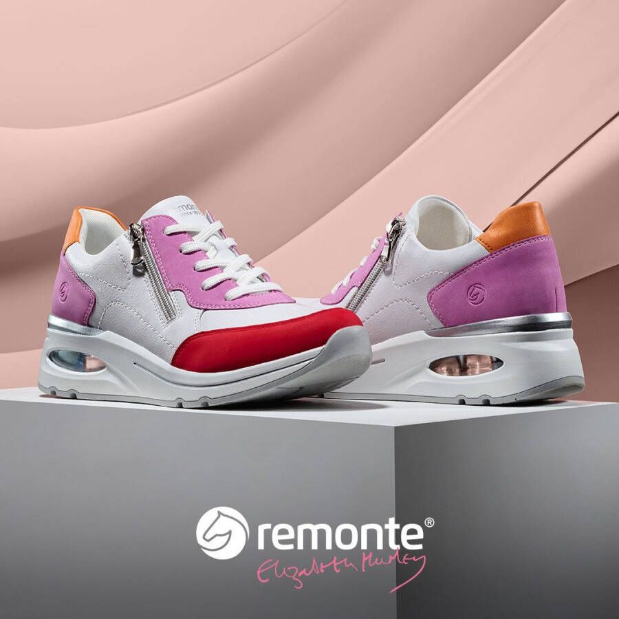Remonte Sneakers met sleehak Elisabeth Hurley-Collection vrijetijdsschoen lage schoen veterschoen met uitneembare zachte inlegzool
