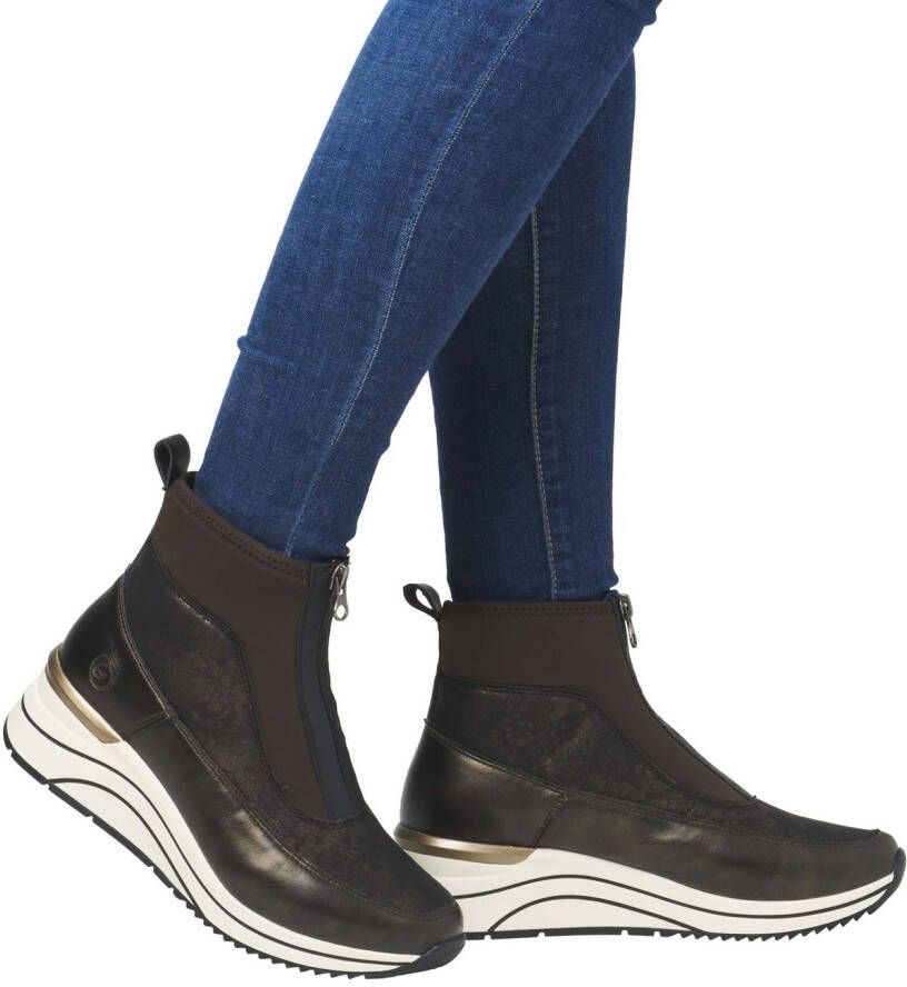 Remonte Sneakers met sleehak instaplaarzen vrijetijdsschoenen high-top sneakers voorrits